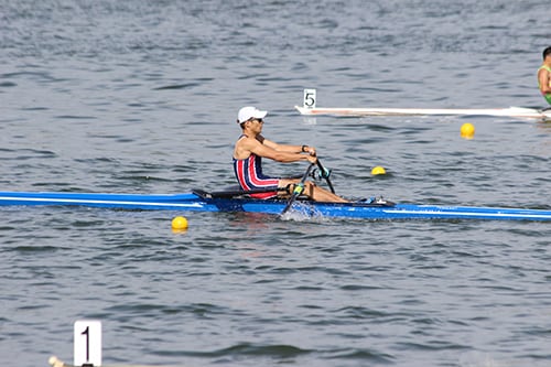 ＜男子シングルスカル決勝レースの様子＞