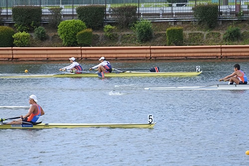 レースの様子（写真一番奥が東レ滋賀）