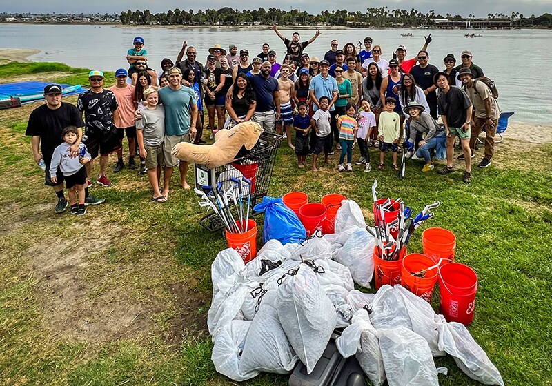 A beach clean-up event was held to help protect the local environment on California's coastline, where trash left behind by visitors or washed ashore by the tide has become a problem. (Toray Membrane USA, Inc.)