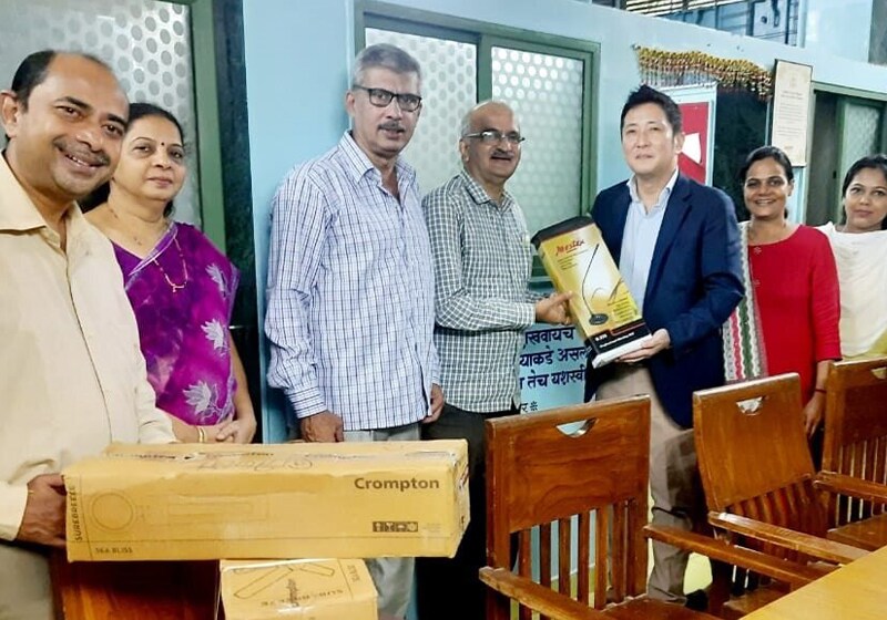 The company donated experiment kits and other supplies and equipment to nearby schools to help support the education of local children. (Toray International India Private Limited)