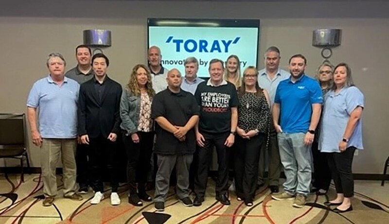 Members of the U.S. Toray Group procurement team who attended the meeting