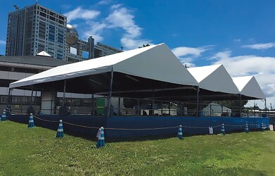 Light and heat blocking materials (parasols, tent applications, etc.)