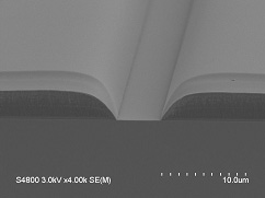 ［膜厚5μm・線幅3μmのパターン例］ 170℃硬化