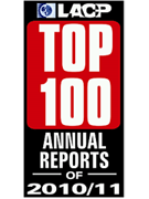 グローバルトップ100の 企業に与えられるロゴ