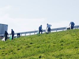 河川敷には数多くのゴミが落ちていました