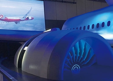 CFRP活用航空機のモックアップ